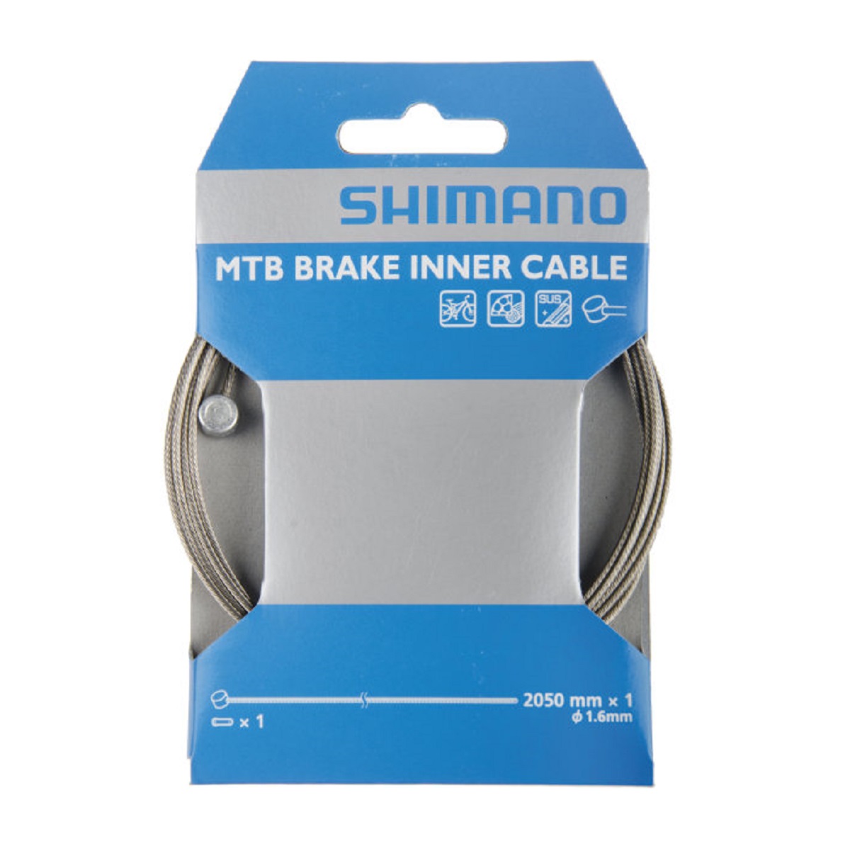 SHIMANO Brzdové lanko MTB nerez 1,6x2050mm